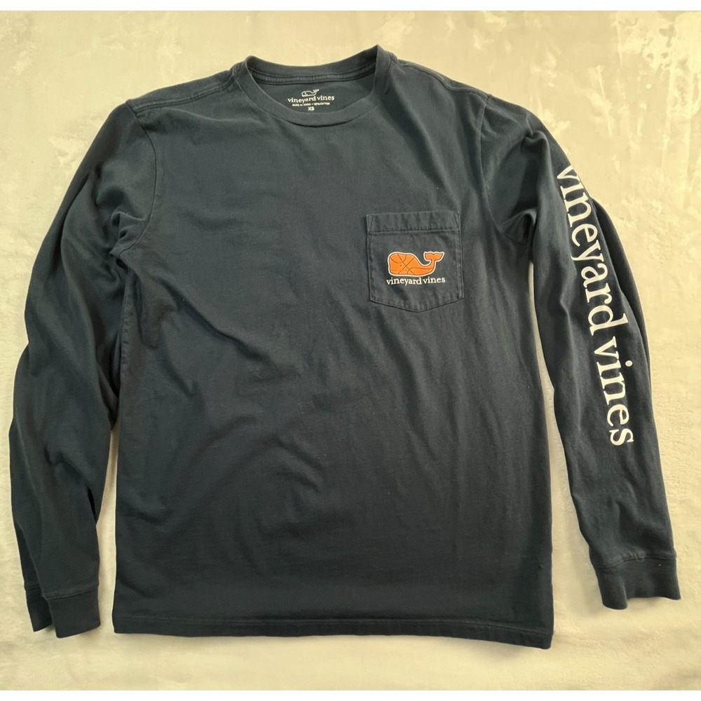 Vineyard‎ Vines Mens XS Shirt Long Sleeve Dark BlueSpell out on sleeve